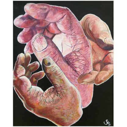 This series of hands are centred around hard work painted by Irish artist Sarah Grange. Check out more of her art for sale on art4you.ie